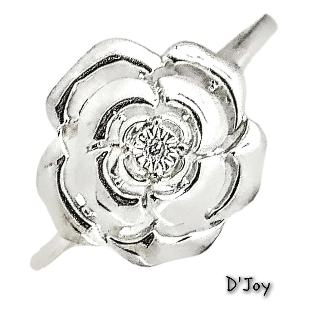 D'Joy White Diamond Accent Flower Ring in Sterling Silver | Size 10.25 | NWOT